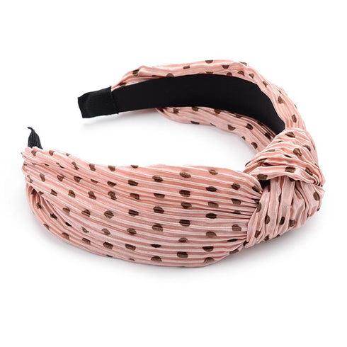 Serre-tête en satin plissé à pois Ada